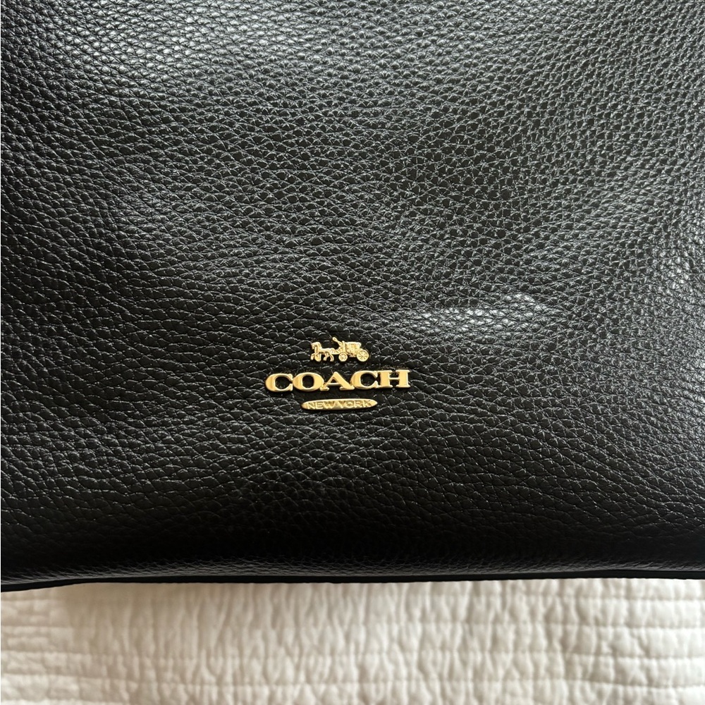 NWT Coach Black Leather Val Duffle Bag - Picture 8 of 14